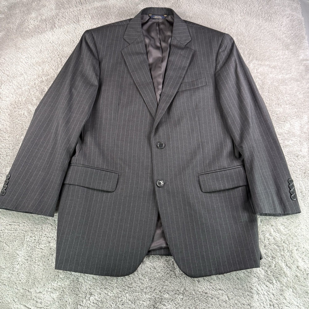Brooks Brothers 1818 Madison Mens 41R Gray Pinstripe Wool Suit Blazer Made USA